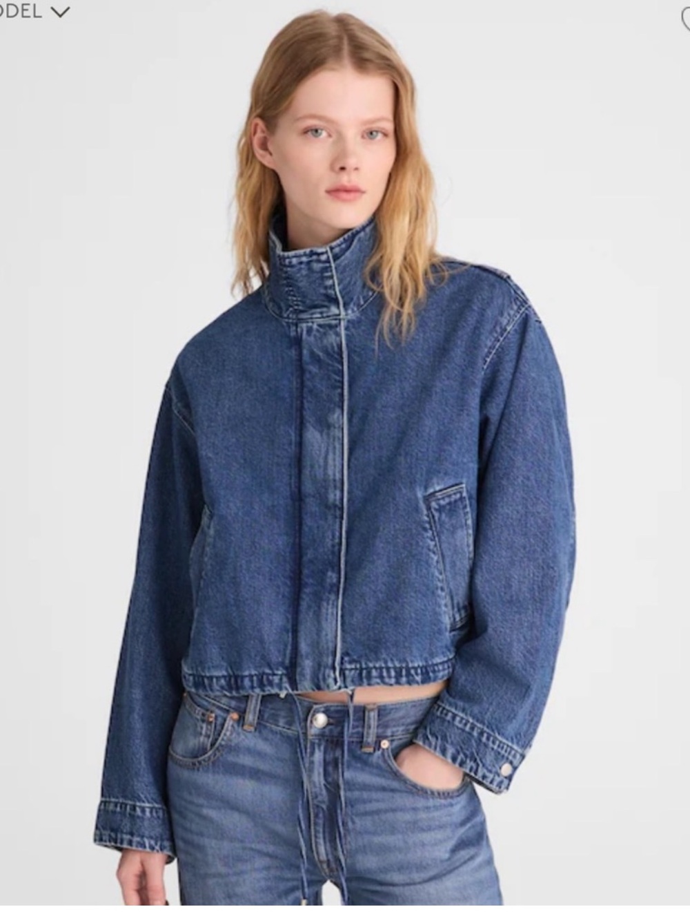 Madewell Denim Crop Field Jacket Size XXL. NWT
